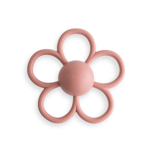 Mushie Daisy rattling teething baby toy