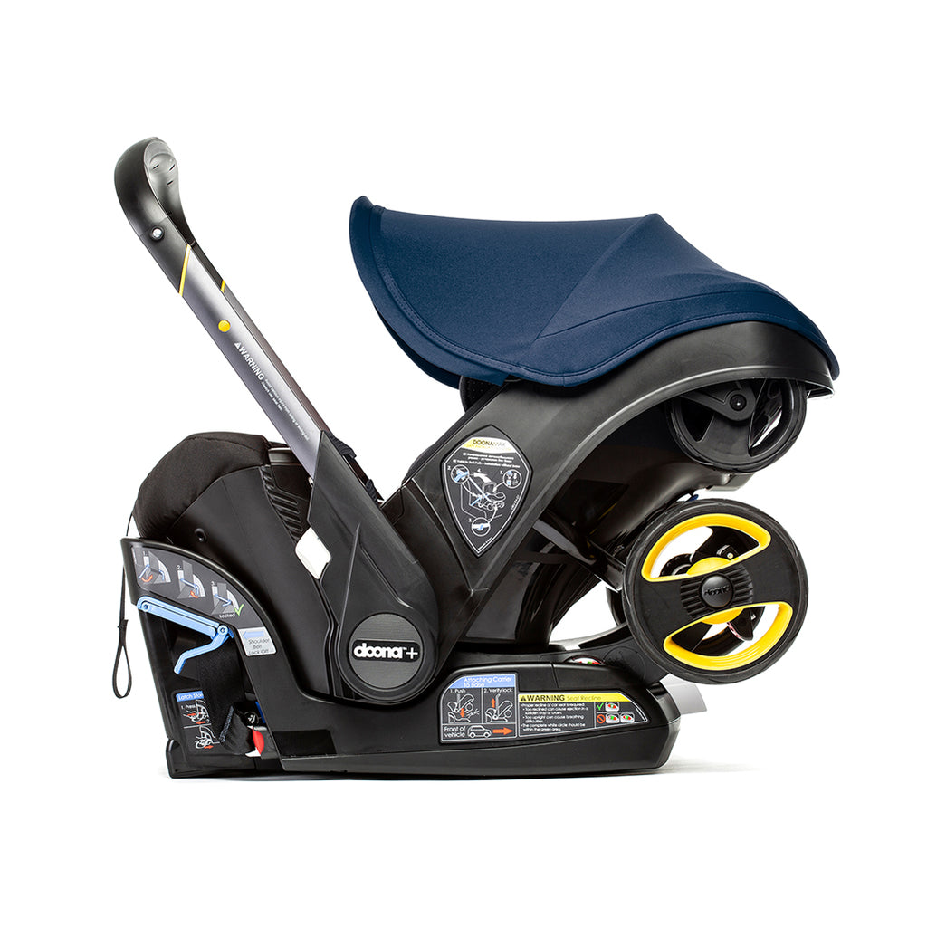 Side view of doona stroller in royal Blue