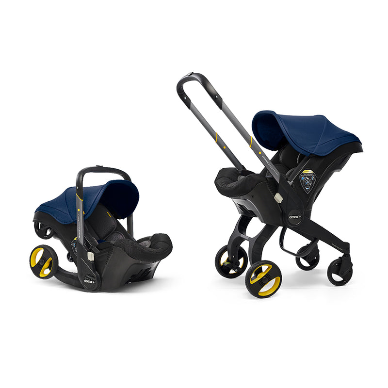 doona car seat and stroller in royal blue