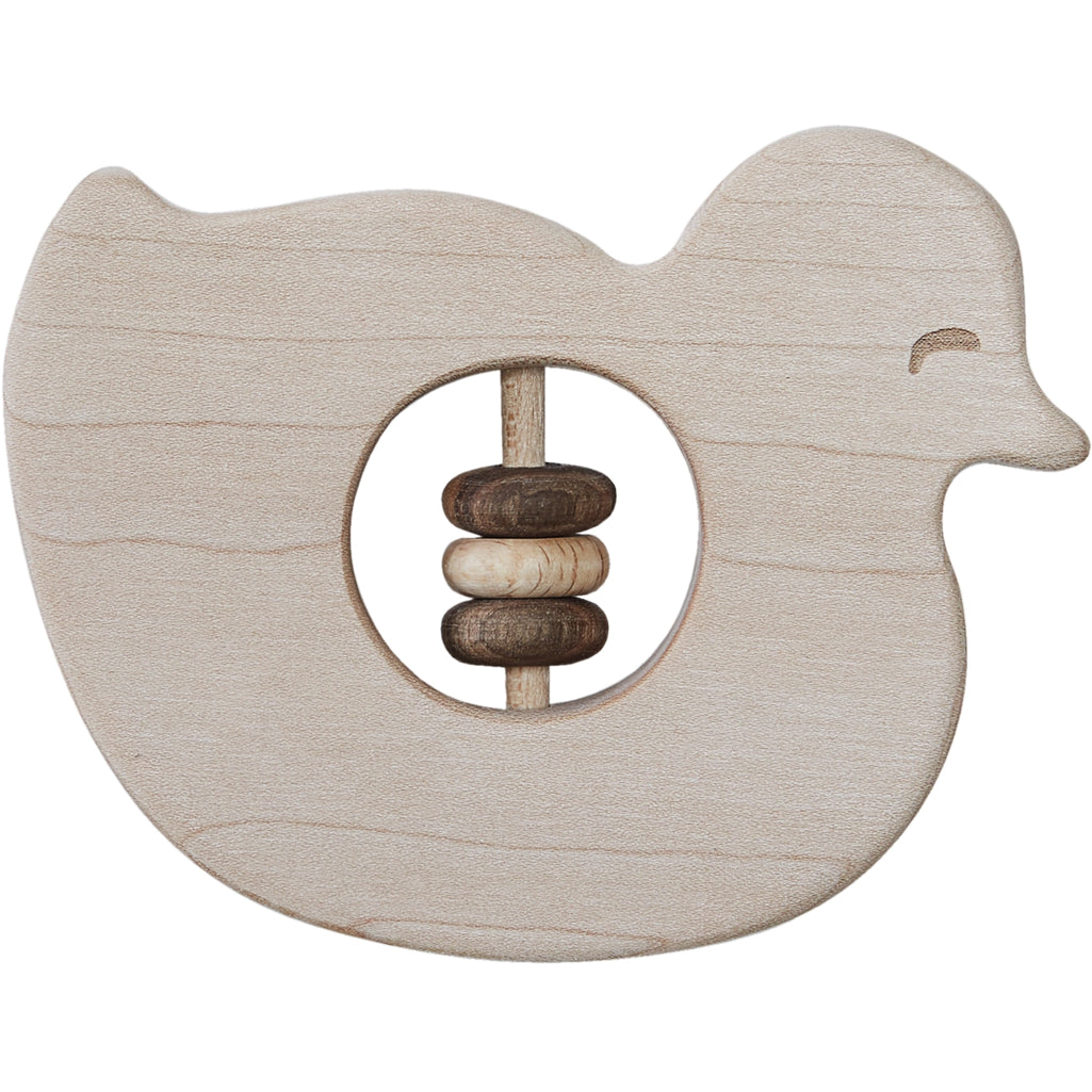 Duck Rattle Teether Wooden Story Animal Rattles – Hazel & Fawn