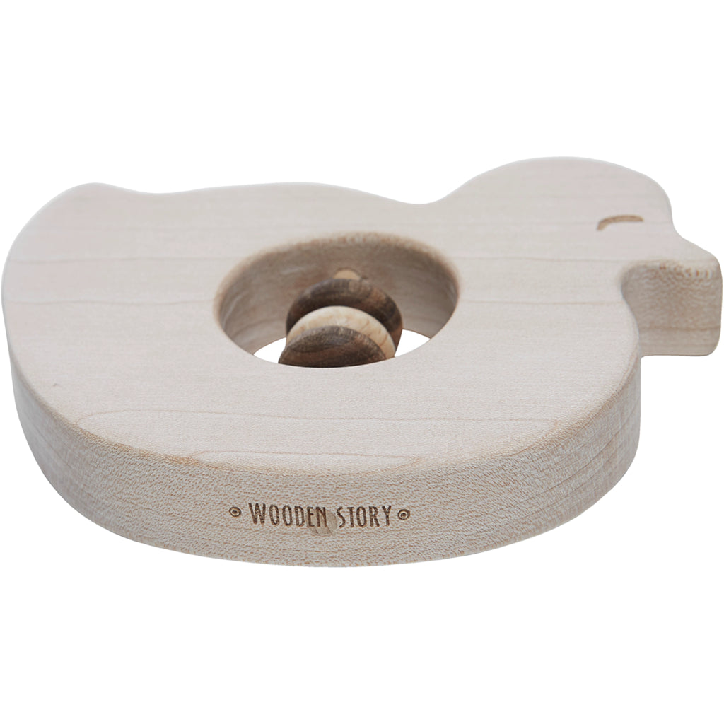 wooden story rattle adorable duck
