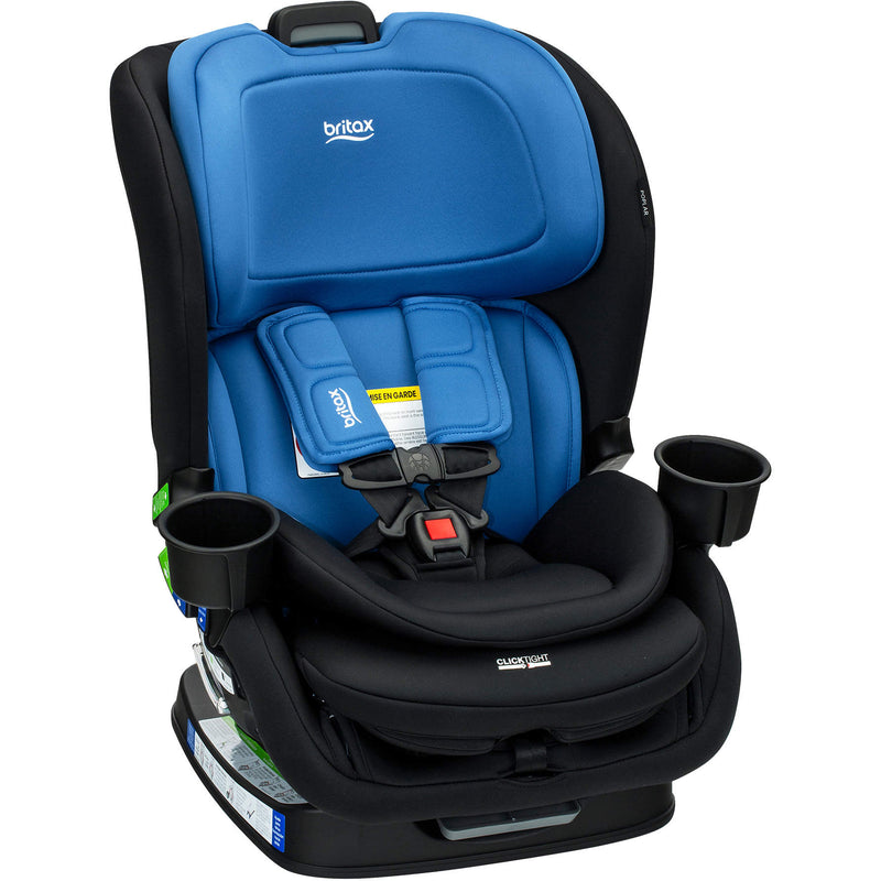 Front angle of Britax Poplar Convertible Car Seat in Cobalt Onyx, best baby car seat with dual cup holders