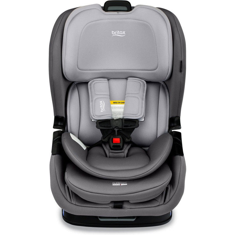 Britax Poplar convertible car seat in Glacier Graphite front angle showcasing plush padding and safety harness
