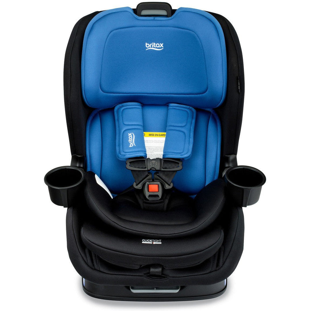 Forward-facing Britax Poplar Cobalt Onyx toddler car seat showing reinforced steel frame