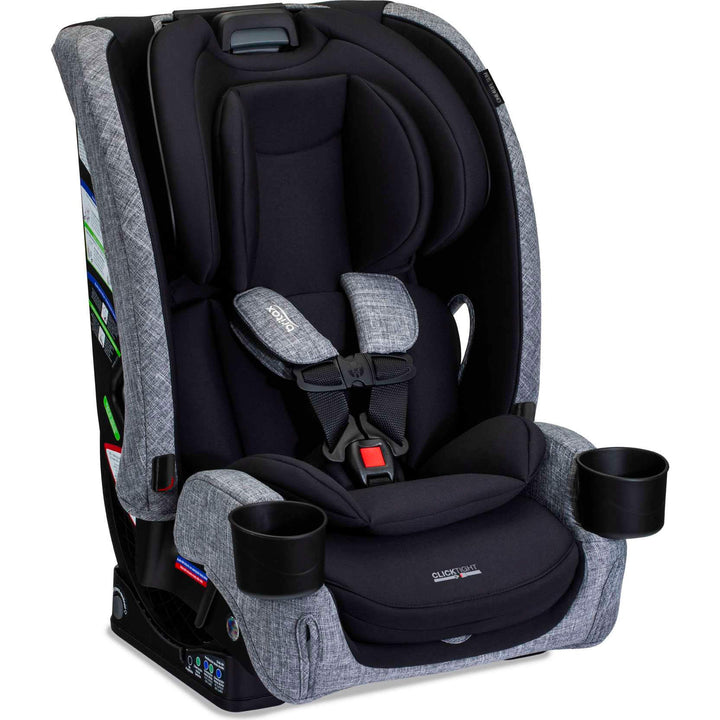 Britax One4Life Slim All-in-One Car Seat in Raven Black, right angle with ClickTight installation