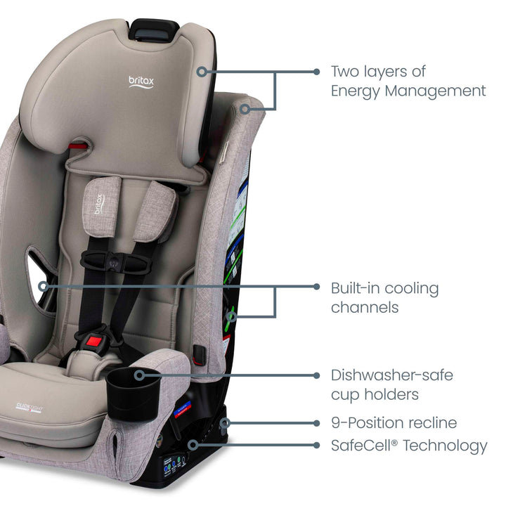 Britax One4Life Slim car seat in Parchment with cooling channels and dishwasher-safe cup holders