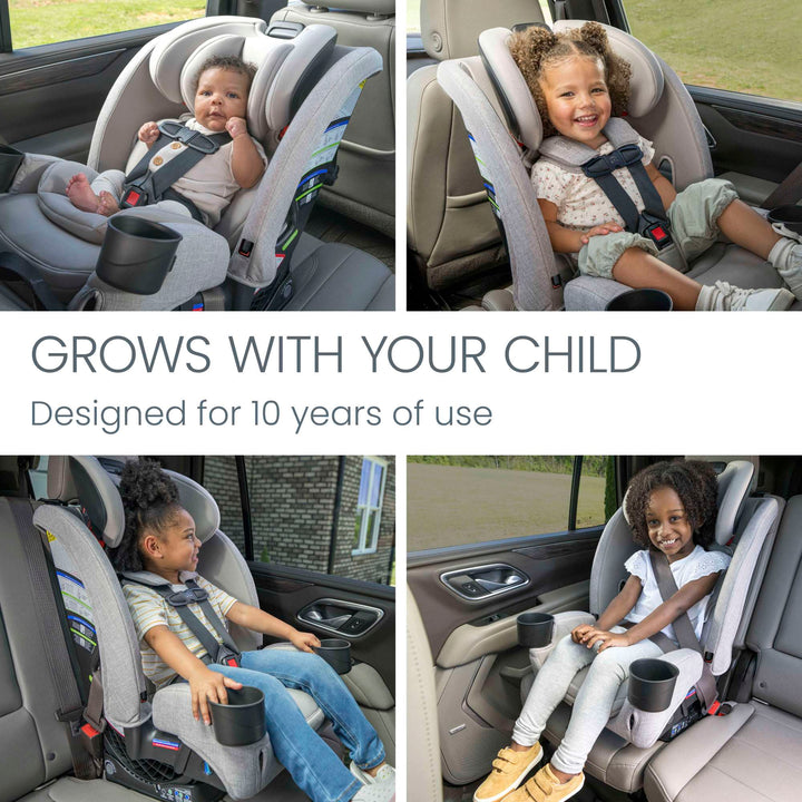 Britax One4Life Slim all-in-one car seat grows with your child for 10 years, shown in Parchment