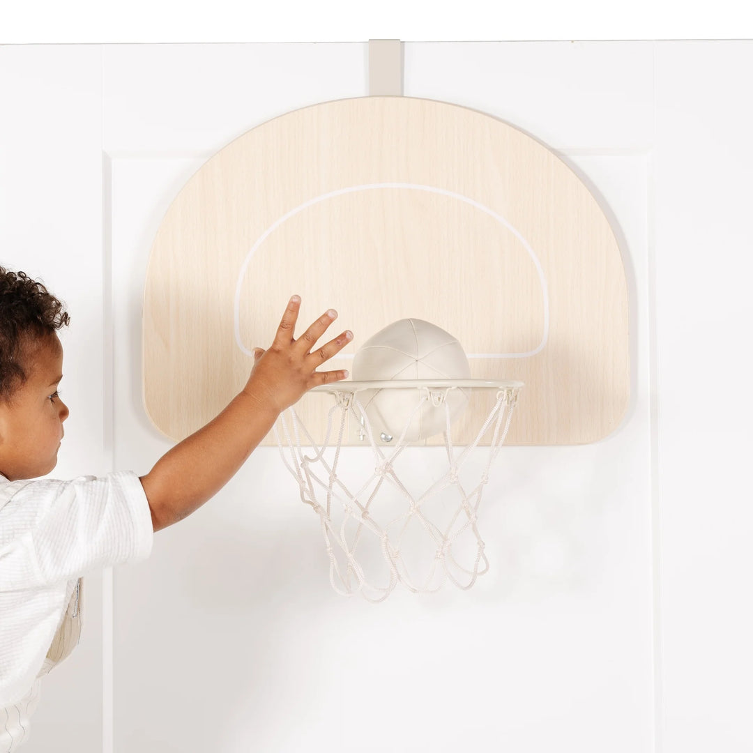 Gathre Doorway Basketball Hoop with modern lines, a unique addition to indoor Montessori toys.