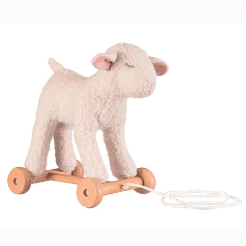 Fun and engaging, the Egmont Pull Along Mary wooden baby toy helps develop motor skills during playtime.