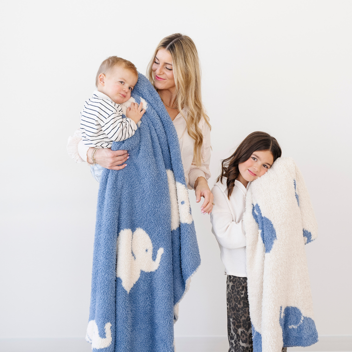 The Elephant Saranoni BAMBONI¨ Receiving Blanket brings gentle warmth and luxury to everyday baby blankets.
