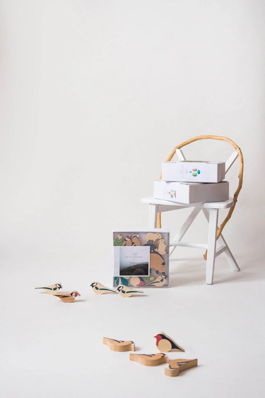 Eco-friendly Eperfa Forest Animals Set, handmade wooden animals designed for open-ended, nature-inspired playtime.