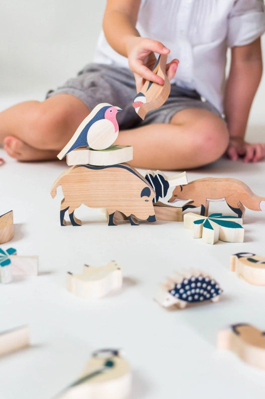 Beautifully crafted Eperfa Forest Animals Set, Montessori-friendly wooden toys that encourage learning through play.