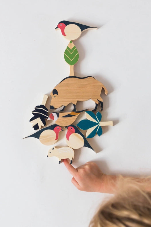 Sustainable Eperfa Forest Animals Set, heirloom-quality wooden toys that connect kids with nature and wildlife.