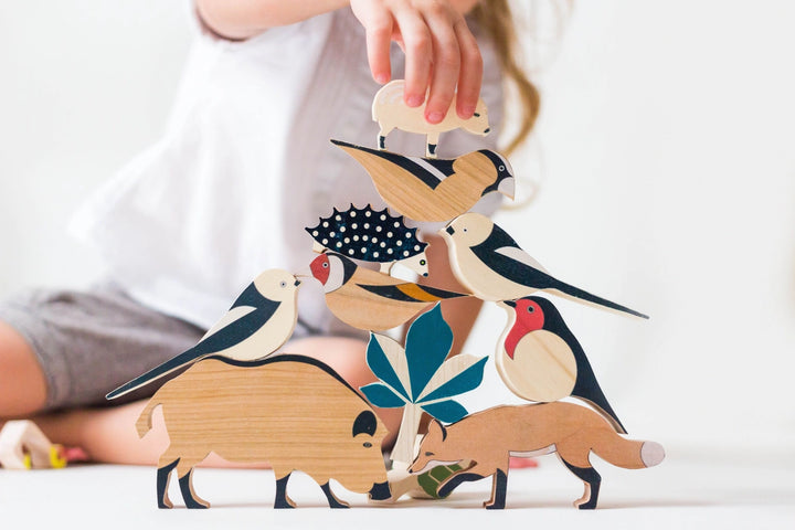 Charming Eperfa Forest Animals Set, handmade wooden animal toys perfect for toddlers, preschoolers, and imaginative play.