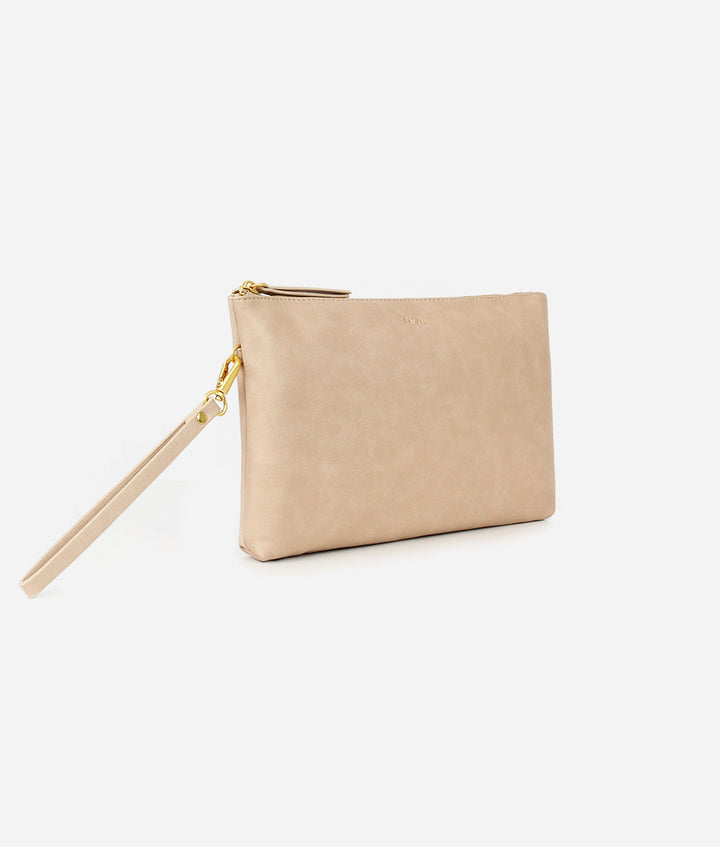 Fawn Design Changing Clutch Bag in Beige Doubles as a cute going out bag 
