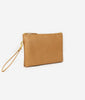 Fawn Design Changing Clutch Bag in tan faux leather with wrist strap