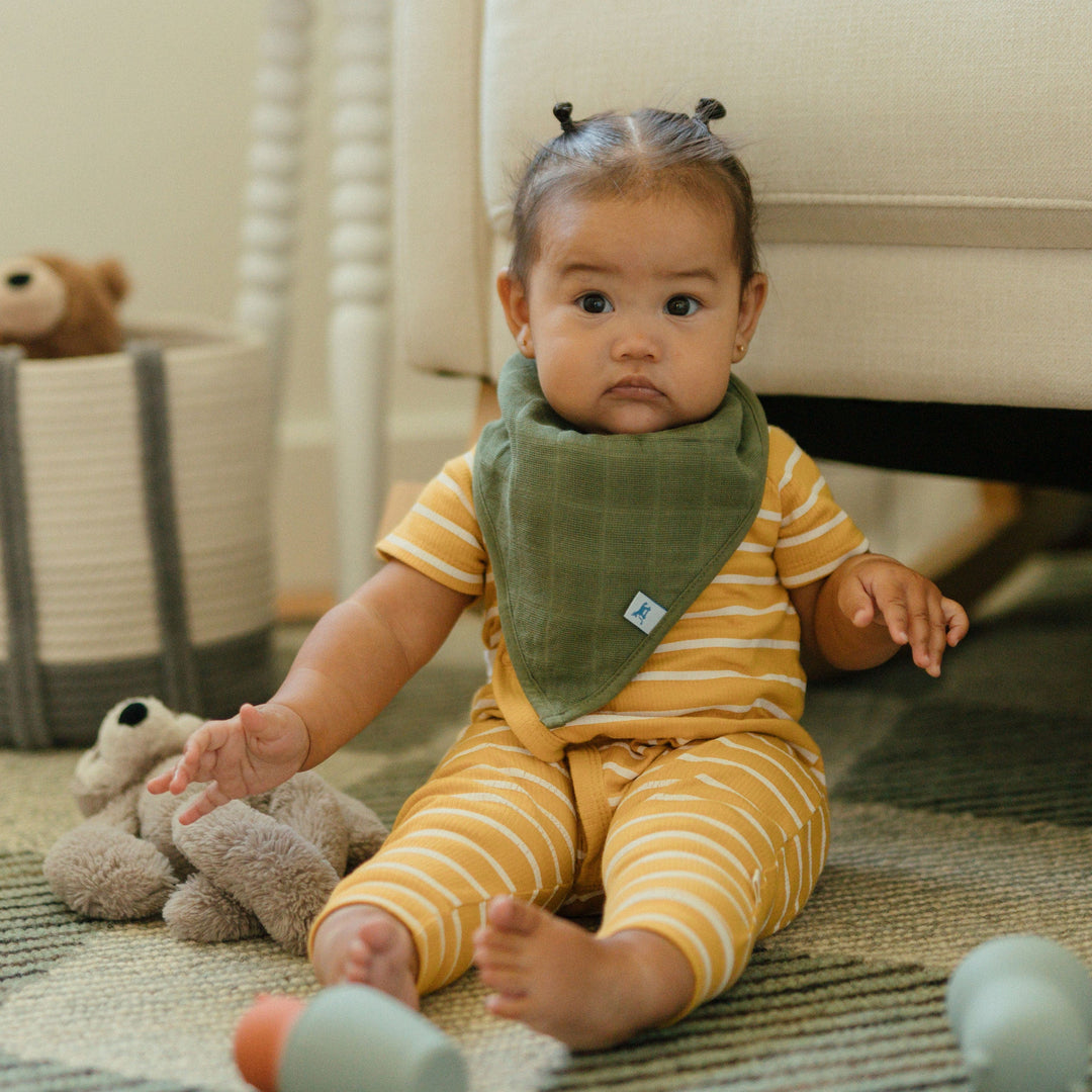 Little Unicorn 4-pack bandana bibs, Pressed Petals design for babies