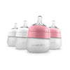 Nanobébé Flexy Silicone Baby Bottle in Pink and White 