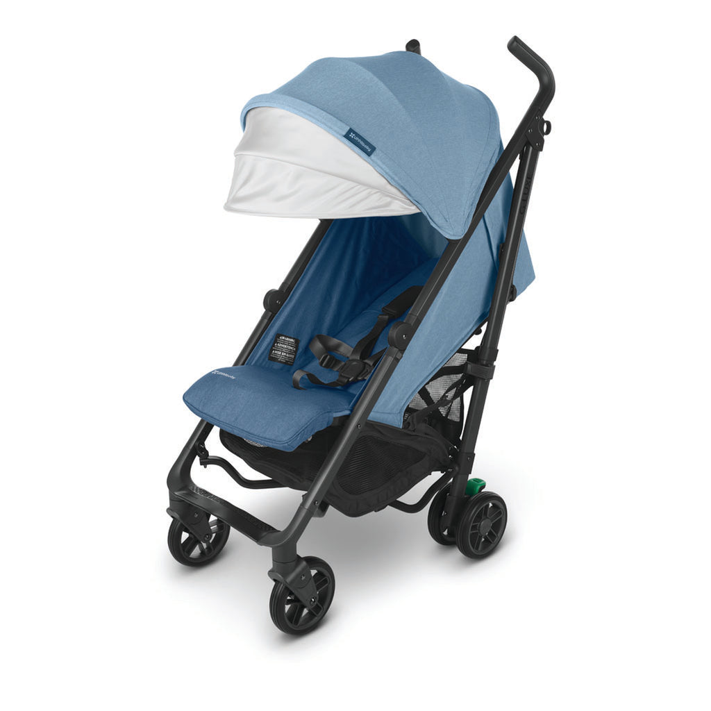 Gluxe stroller by Uppababy in the color Charolotte with canopy