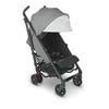 Greyson colored Gluxe stroller by uppapaby with canopy