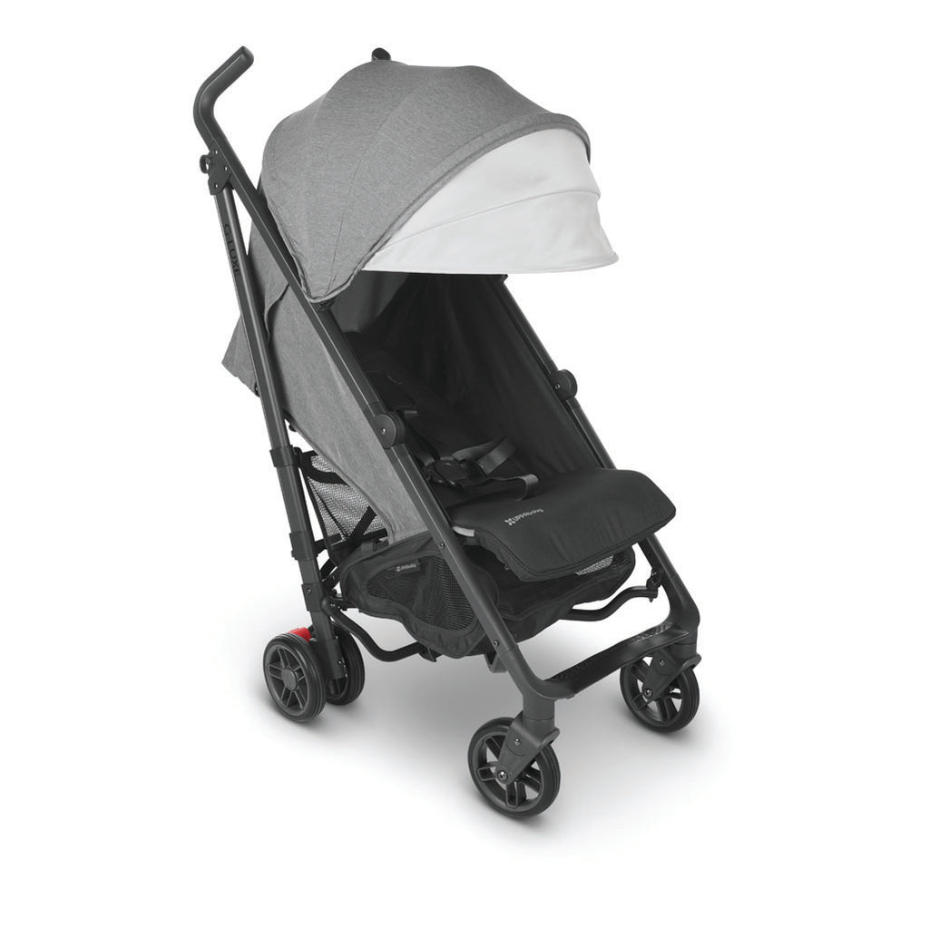 Greyson colored Gluxe stroller by uppapaby with canopy