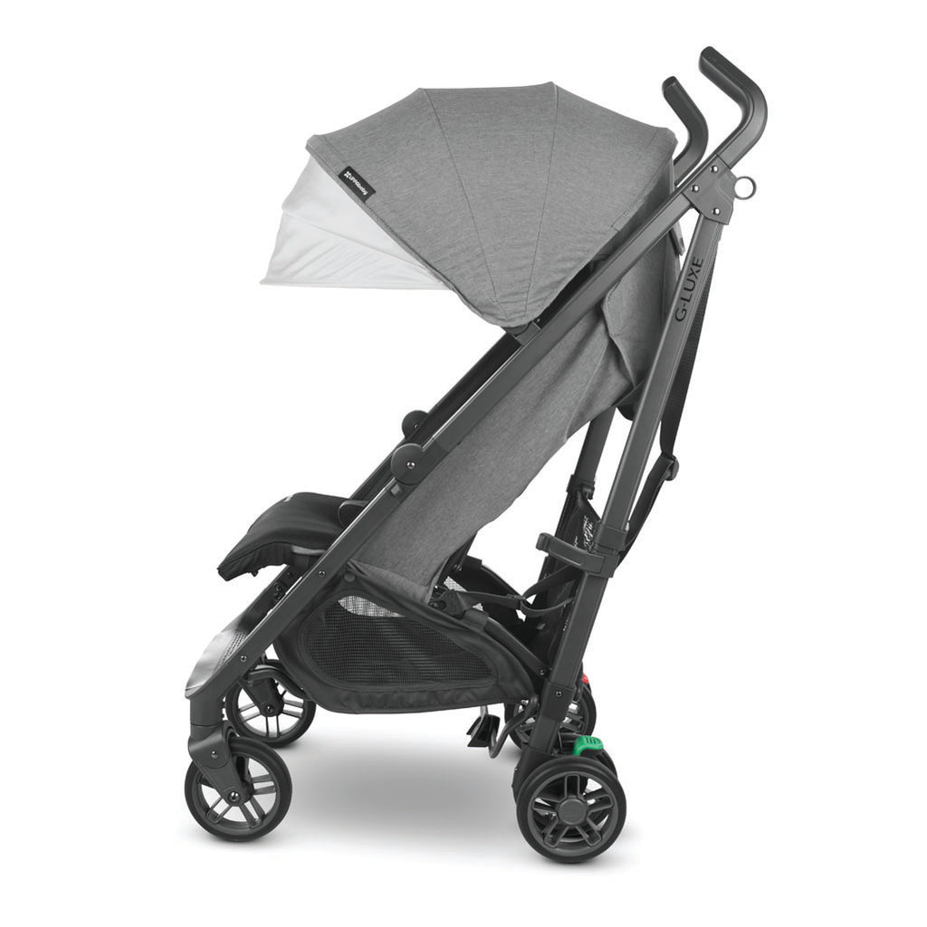 Lightweight stroller by uppababy in the color greyson