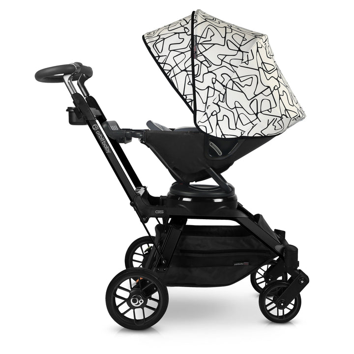 Orbit baby stroller canopy in squiggle stroller with large canopy