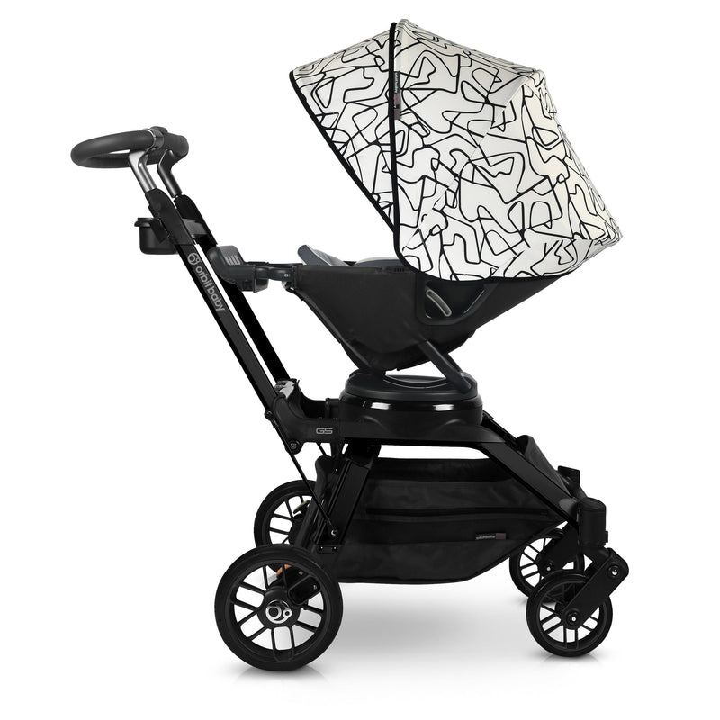 Orbit baby stroller canopy in squiggle stroller with large canopy