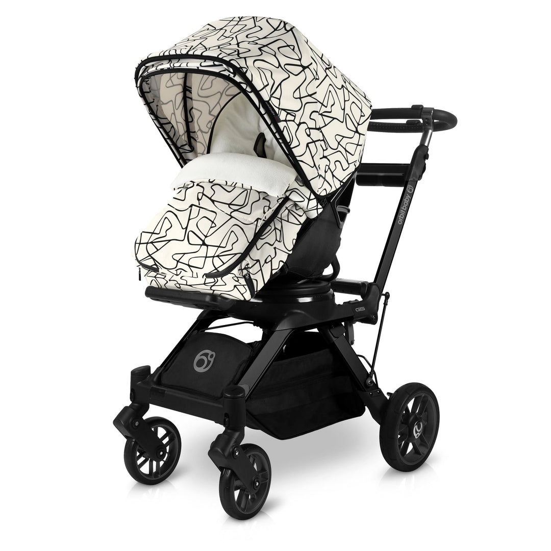 Orbit baby stroller footmuff in  squiggle black and white best universal stroller footmuff