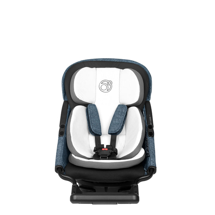 Side angle of Orbit Baby G5 Stroller Seat Melange Navy built for smooth stroll adventures anywhere.