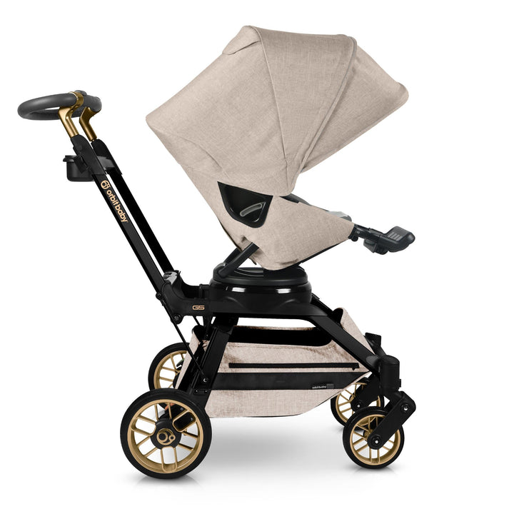 Convertible Orbit Baby G5 Stroller with melange flax rotating seat
