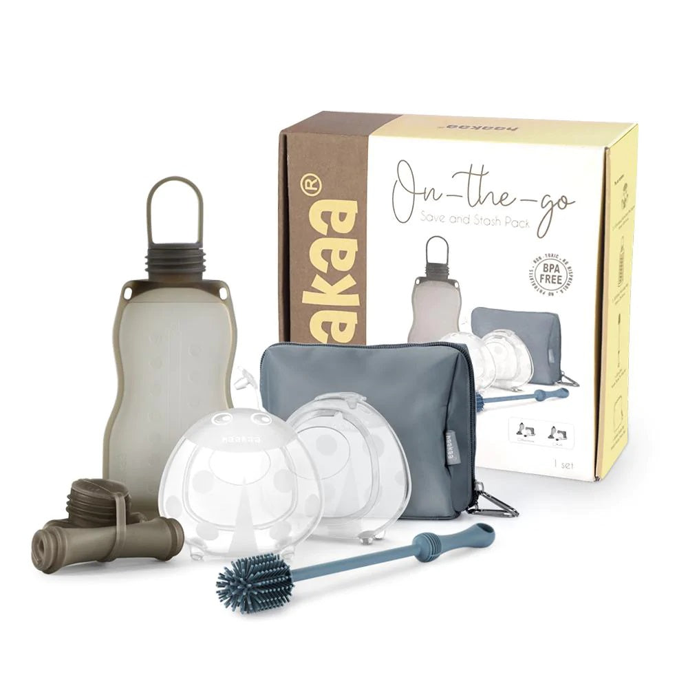 Haakaa On-the-go Save and Stash Pack, baby bottle and breast milk storage containers