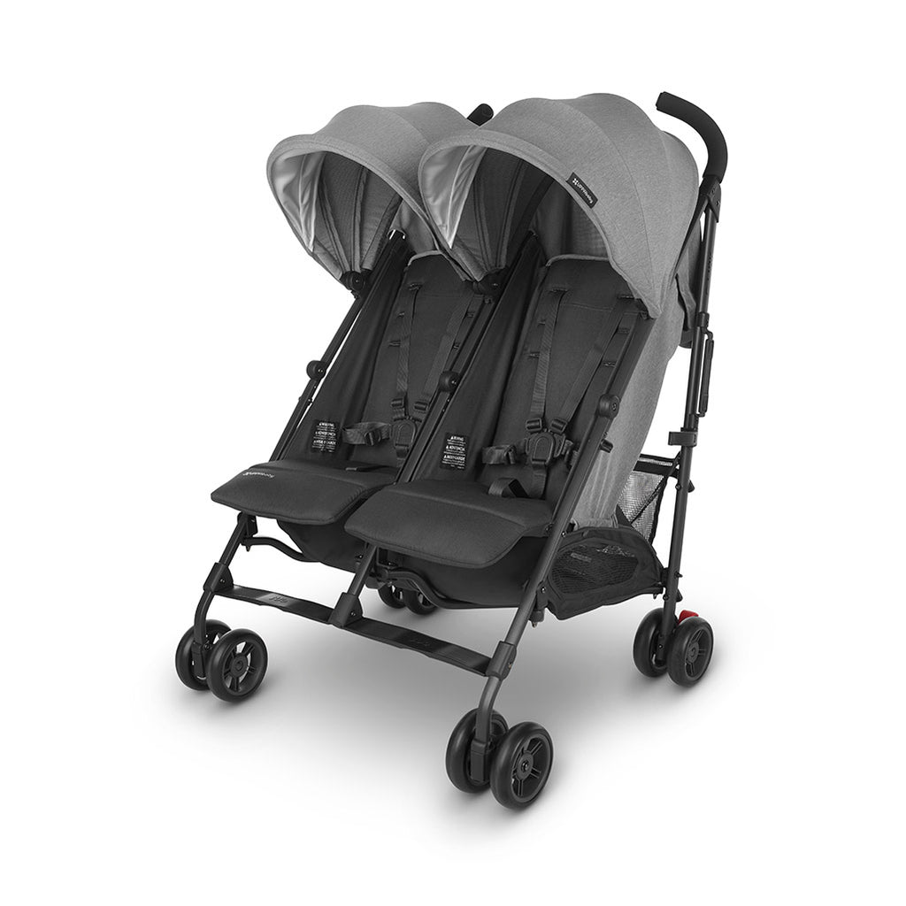 uppababy g-link 2 double stroller in greyson