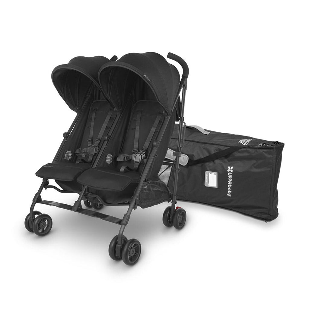 uppababy g-link jake double stroller with travel bag