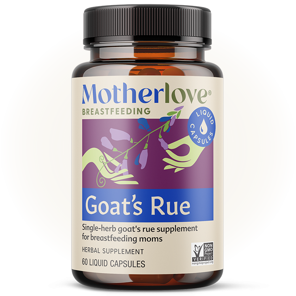Support lactation naturally with Motherlove Goat's Rue - Liquid Capsules 60ct, milk supply supplements