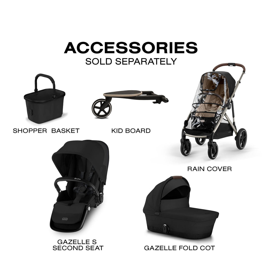 Accessories for the CYBEX Gazelle S Select Stroller in Moon Black