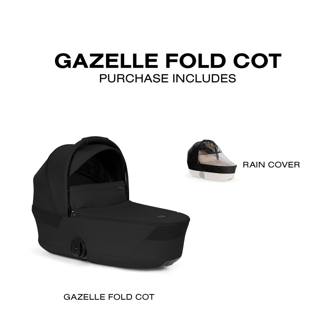 What's included with the CYBEX Gazelle S 2 Foldable Cot, Moon Black