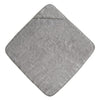 Flat lay of Mushie gray hooded towel