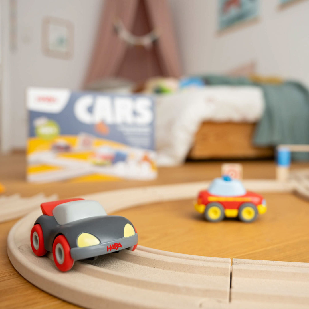 Fun and skill-building combine in HABA Cars - My First Racetrack, an engaging educational toy.