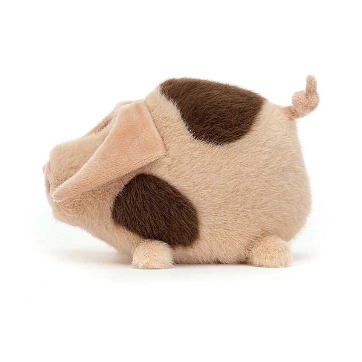 Soft plush pink and brown pig plush animal