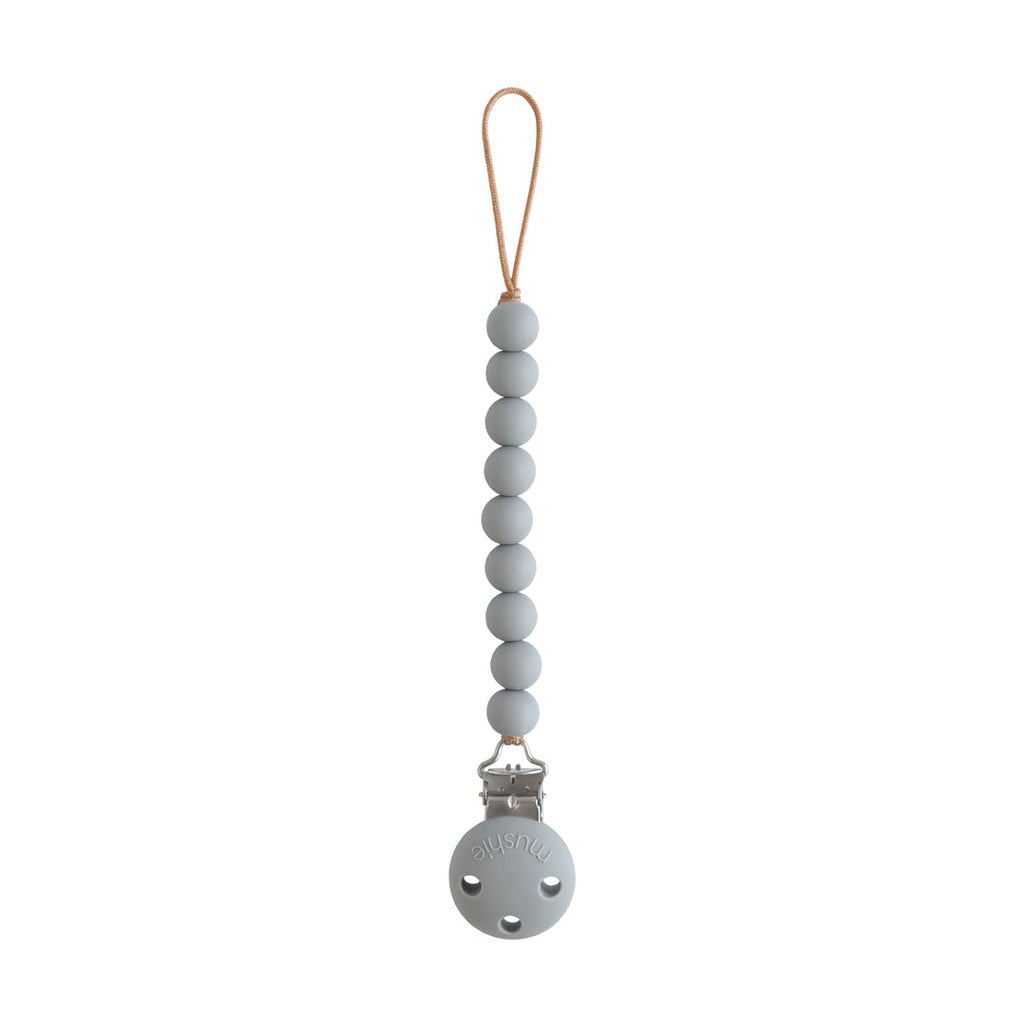 Mushi baby binkies pacifier holder in stone