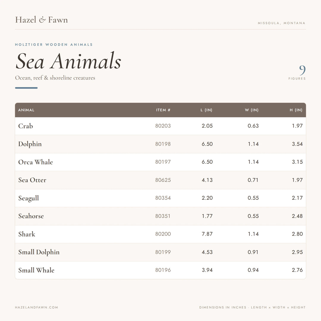 Wooden Sea Animals