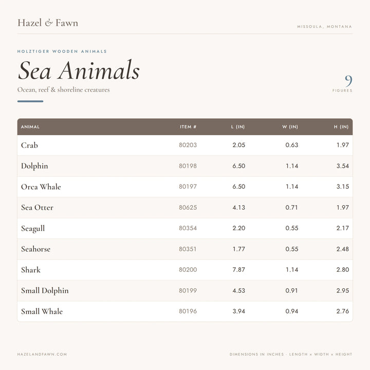 Wooden Sea Animals