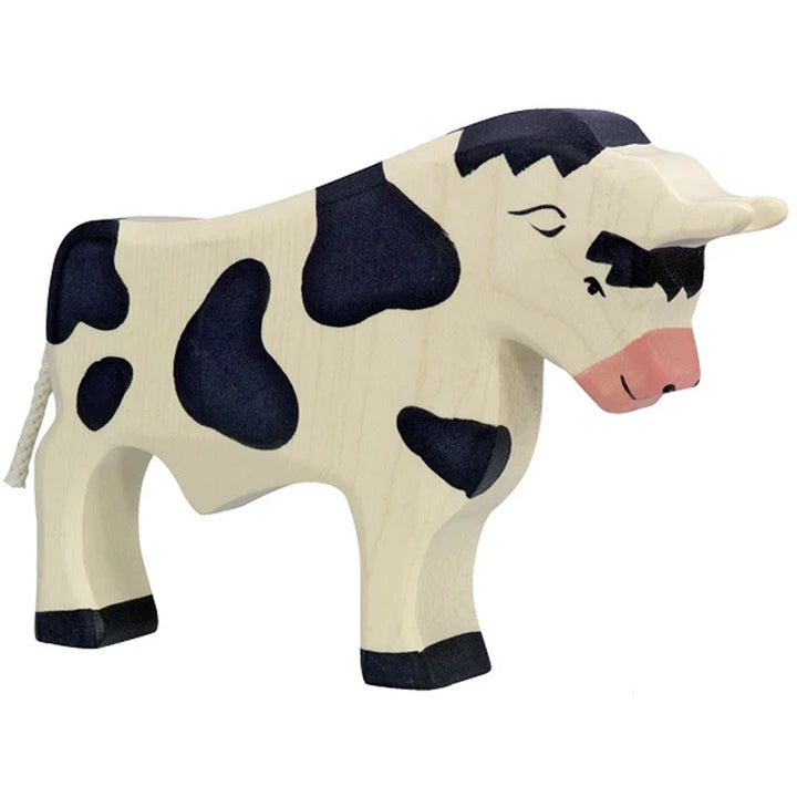 Holztiger toy animals wooden bull figurine