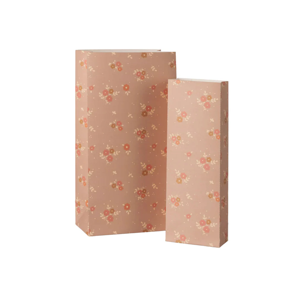 Maileg Mini Gift Bag Michette styled – Michette print mini paper gift bag displayed with Maileg products