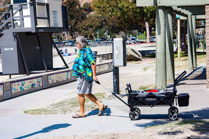 parent walking with wonderfold s4 wagon