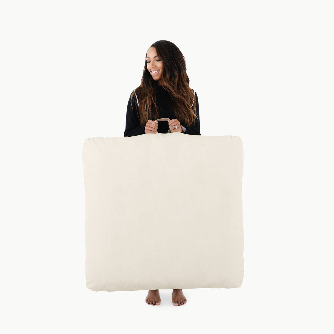 Gathre square floor cushions in ivory 