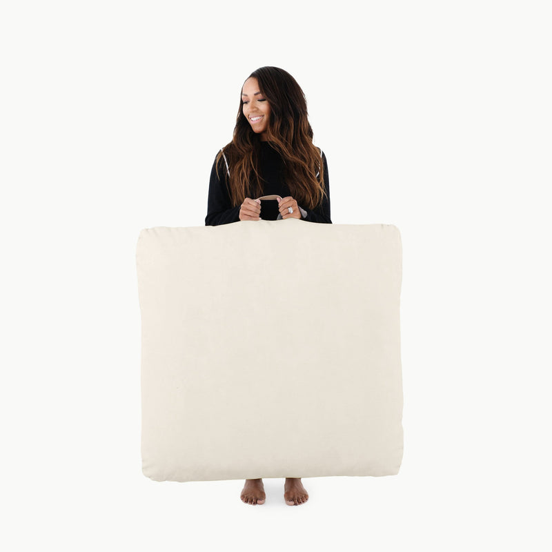 Gathre square floor cushions in ivory 