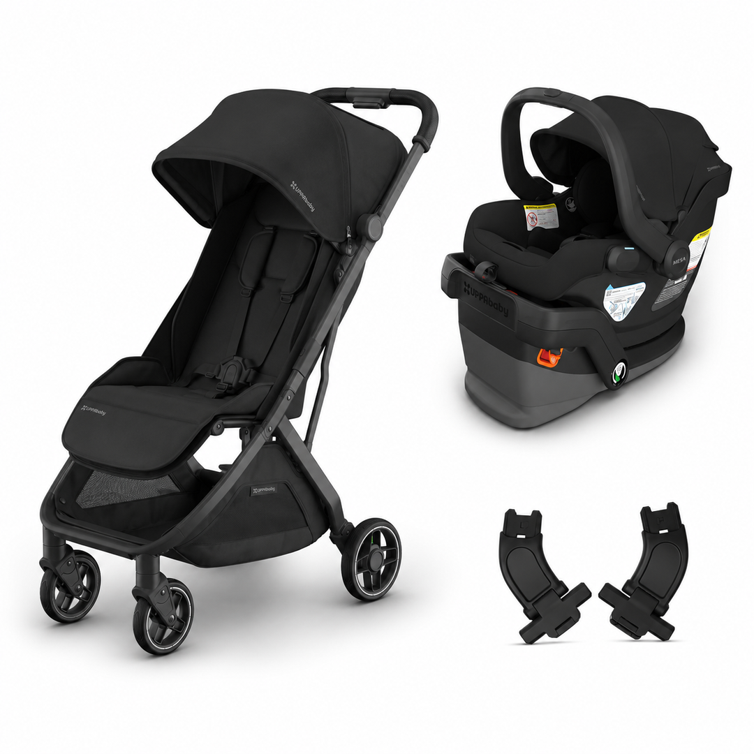 UPPAbaby Minu V3 Mesa V3 James Black travel system — best all-black lightweight stroller infant seat bundle