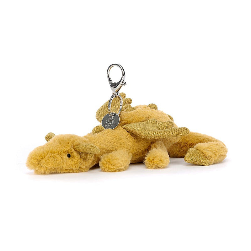 jellycat plushies golden dragon bag charm